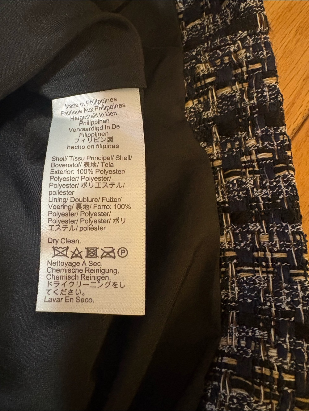 J.Crew Navy & Cream Tweed Sleeveless Shift Dress Size 6 NWT - Picture 7 of 7